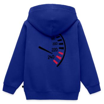 Compteur vitesse - Sweat Premium à capuche zippé enfant bio - bleu roi - Dos - AI Model Kid Male (0cm)