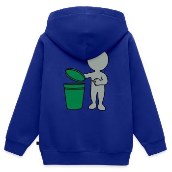 Mülleimer mann 3c - Kinder Premium Organic Zip Hoodie - Royalblau - Hinten - AI Model Kid Male (0cm)