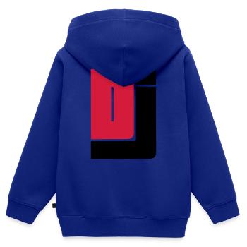 DJ - Sweat Premium à capuche zippé enfant bio - bleu roi - Dos - AI Model Kid Male (0cm)