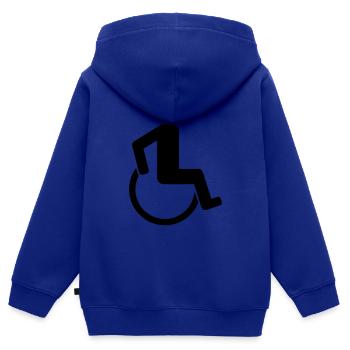 piktogramm behinderung rollstuhl gehen laufen sitz - Kinder Premium Organic Zip Hoodie - Royalblau - Hinten - AI Model Kid Male (0cm)