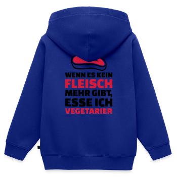 Fleisch - Kinder Premium Organic Zip Hoodie - Royalblau - Hinten - AI Model Kid Male (0cm)