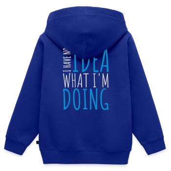 Aucune idée - Sweat Premium à capuche zippé enfant bio - bleu roi - Dos - AI Model Kid Male (0cm)