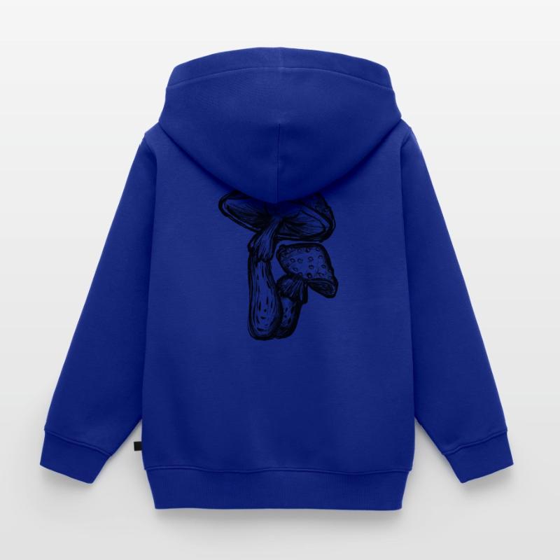 Toadstools Illustration Kids Premium Organic Zip-up Hoodie