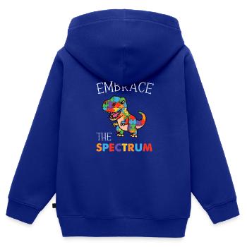 Embrace The Spectrum, Embrace Neurodiversity - Kids Premium Organic Zip-up Hoodie - royal blue - Back - AI Model Kid Male (0cm)