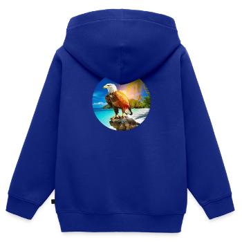 Adler am Eagle Beach Aruba Sommerurlaub - Kinder Premium Organic Zip Hoodie - Royalblau - Hinten - AI Model Kid Male (0cm)