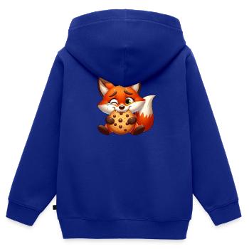 Rotfuchs Cookie Süßigkeit Nachtisch Keks - Kinder Premium Organic Zip Hoodie - Royalblau - Hinten - AI Model Kid Male (0cm)