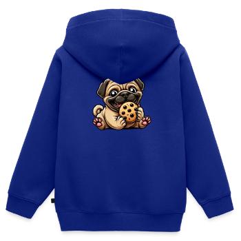 Mops Cookie Süßer Nachtisch Keks - Kinder Premium Organic Zip Hoodie - Royalblau - Hinten - AI Model Kid Male (0cm)