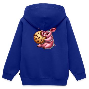 Süßes Schwein Cookie Nachtisch Leckereien - Kinder Premium Organic Zip Hoodie - Royalblau - Hinten - AI Model Kid Male (0cm)