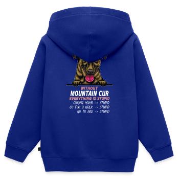 Ohne Berghund ist alles doof - Kinder Premium Organic Zip Hoodie - Royalblau - Hinten - AI Model Kid Male (0cm)