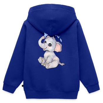 Niedlicher Baby Elefant mit Wasserfontäne - Kinder Premium Organic Zip Hoodie - Royalblau - Hinten - AI Model Kid Male (0cm)