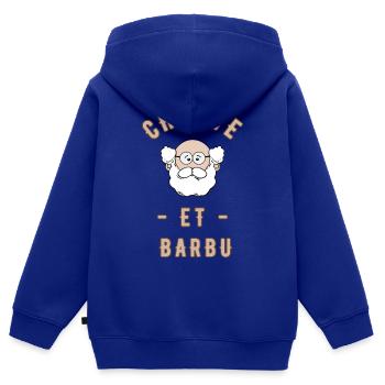 Glatze und bärtig - Kinder Premium Organic Zip Hoodie - Royalblau - Hinten - AI Model Kid Male (0cm)