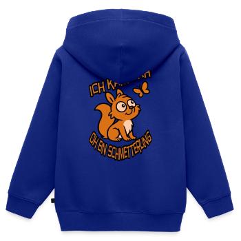 Verträumtes Eichhörnchen mit Spruch - Kinder Premium Organic Zip Hoodie - Royalblau - Hinten - AI Model Kid Male (0cm)