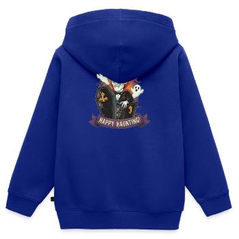 Vampir im Sarg für Halloween - Kinder Premium Organic Zip Hoodie - Royalblau - Hinten - AI Model Kid Male (0cm)