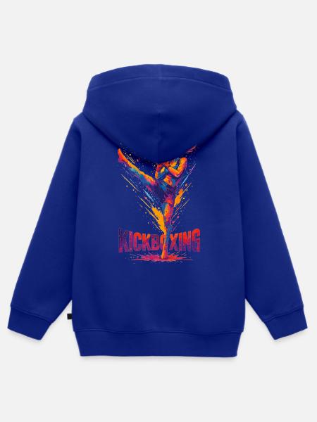 Kickboxerin Grafik Design: Brachial & Stark - Kinder Premium Organic Zip Hoodie - Royalblau