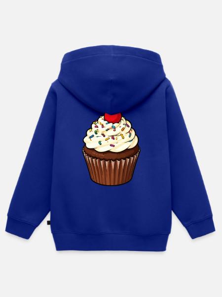 Kirsche und Streusel Cupcake - Kinder Premium Organic Zip Hoodie - Royalblau