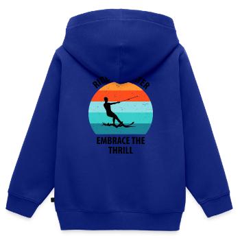 Wasserskier Wasserski Wasserskifahrer - Kinder Premium Organic Zip Hoodie - Royalblau - Hinten - AI Model Kid Male (0cm)