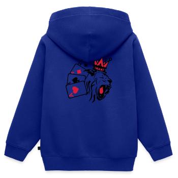 König König Poker Lion1 - Kinder Premium Organic Zip Hoodie - Royalblau - Hinten - AI Model Kid Male (0cm)