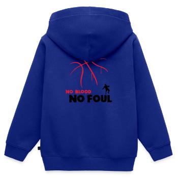 Basketball - No Blood No Foul - Kinder Premium Organic Zip Hoodie - Royalblau - Hinten - AI Model Kid Male (0cm)