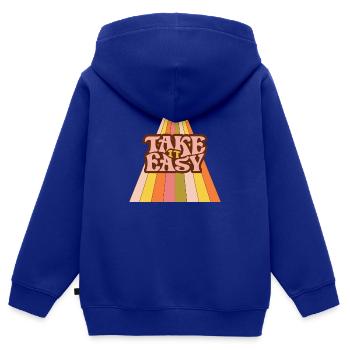 Take it Easy - Kinder Premium Organic Zip Hoodie - Royalblau - Hinten - AI Model Kid Male (0cm)