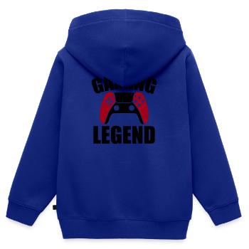 Légende du jeu vidéo - Sweat Premium à capuche zippé enfant bio - bleu roi - Dos - AI Model Kid Male (0cm)