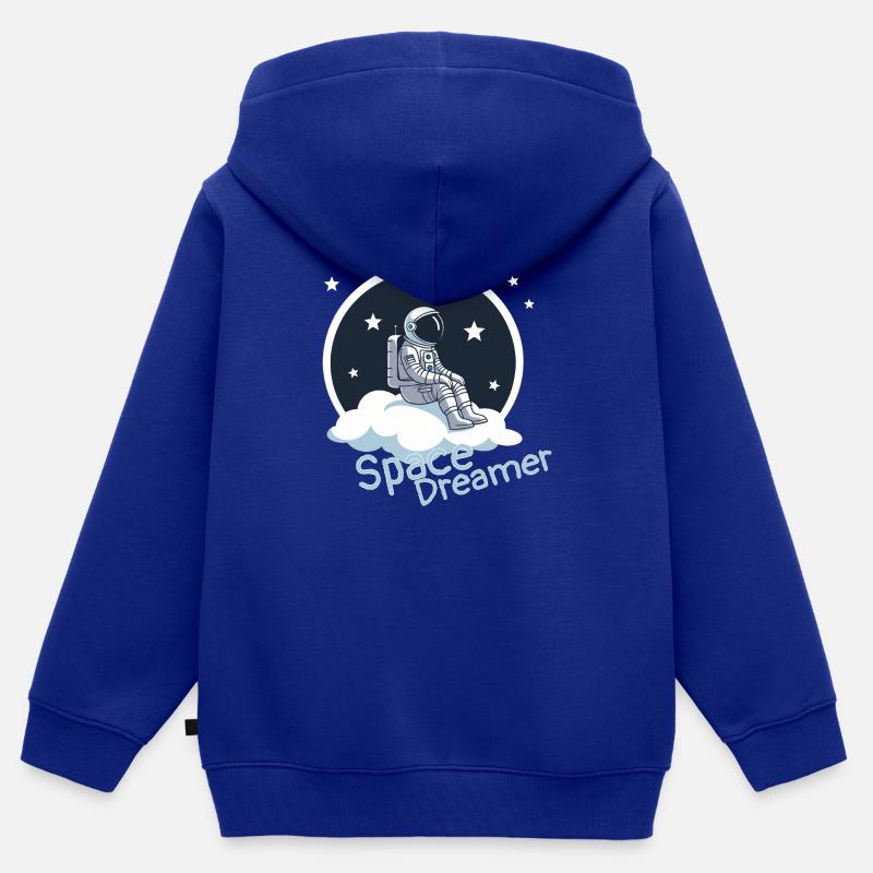 SPACE DREAMER - Sweat Premium à capuche zippé enfant bio - bleu roi