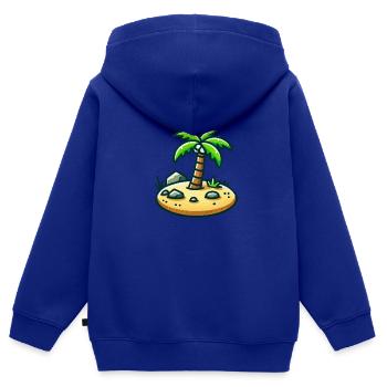 Insel Comic - Kinder Premium Organic Zip Hoodie - Royalblau - Hinten - AI Model Kid Male (0cm)