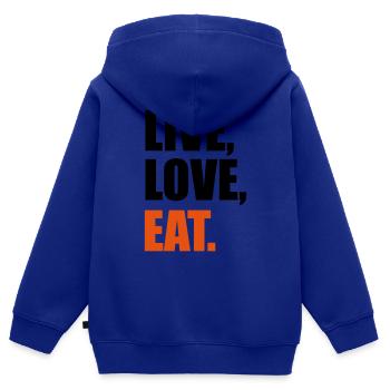 manger - Sweat Premium à capuche zippé enfant bio - bleu roi - Dos - AI Model Kid Male (0cm)
