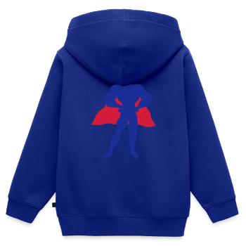 Superhero Charakter - Kinder Premium Organic Zip Hoodie - Royalblau - Hinten - AI Model Kid Male (0cm)