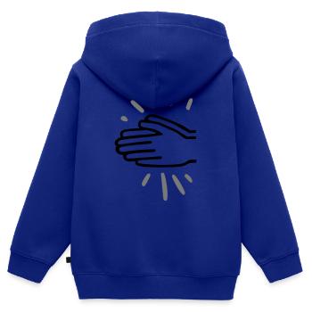 Klatschen - Kinder Premium Organic Zip Hoodie - Royalblau - Hinten - AI Model Kid Male (0cm)