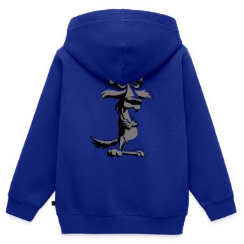 Wolf - Kinder Premium Organic Zip Hoodie - Royalblau - Hinten - AI Model Kid Male (0cm)
