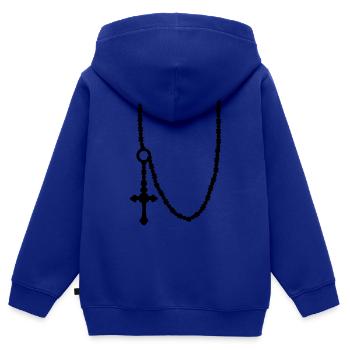 Halskette - Kinder Premium Organic Zip Hoodie - Royalblau - Hinten - AI Model Kid Male (0cm)