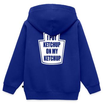 Ich lege Ketchup auf meinen Ketchup-Merch - Kinder Premium Organic Zip Hoodie - Royalblau - Hinten - AI Model Kid Male (0cm)