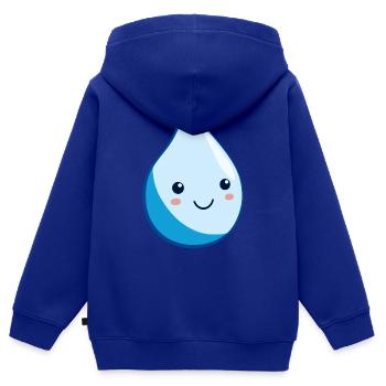 Waterdrop - Sweat Premium à capuche zippé enfant bio - bleu roi - Dos - AI Model Kid Male (0cm)