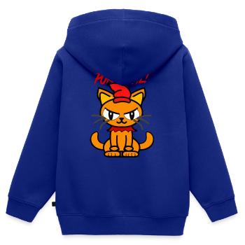 Das Böse schnurren - Kinder Premium Organic Zip Hoodie - Royalblau - Hinten - AI Model Kid Male (0cm)