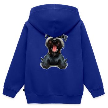 Schnauzerwelpe / Riesenschnauzer / Schnauze Design - Kinder Premium Organic Zip Hoodie - Royalblau - Hinten - AI Model Kid Male (0cm)