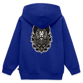 Silver Lion - Kids Premium Organic Zip-up Hoodie - royal blue - Back - AI Model Kid Male (0cm)
