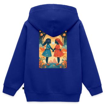 Sternzeichen Zwilling - Kinder Premium Organic Zip Hoodie - Royalblau - Hinten - AI Model Kid Male (0cm)