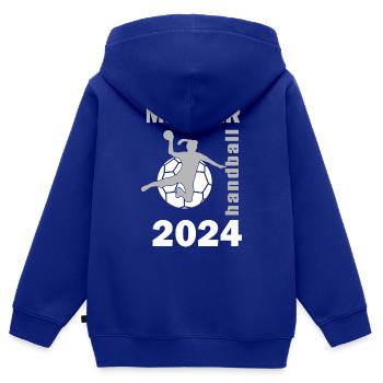 Frauenhandball Meister 2024 Handball - Kinder Premium Organic Zip Hoodie - Royalblau - Hinten - AI Model Kid Male (0cm)