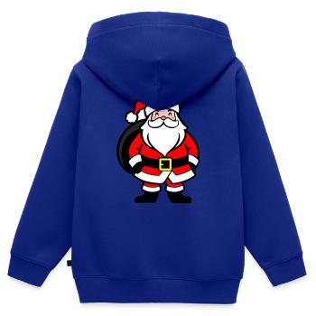 Weihnachtsmann, santa claus figure Święty Mikołaj - Sweat Premium à capuche zippé enfant bio - bleu roi - Dos - AI Model Kid Male (0cm)