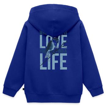 spring - Kids Premium Organic Zip-up Hoodie - royal blue - Back - AI Model Kid Male (0cm)