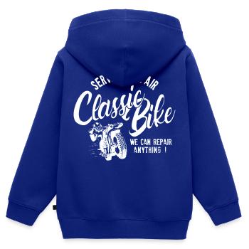 Classic Bike Service Reparatur - Kinder Premium Organic Zip Hoodie - Royalblau - Hinten - AI Model Kid Male (0cm)