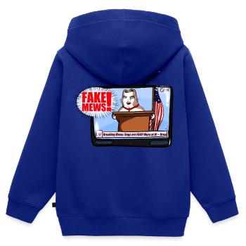 Fake mews - Kinder Premium Organic Zip Hoodie - Royalblau - Hinten - AI Model Kid Male (0cm)