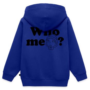 Pinocchio - Unschuldiger Junge: Who Me? Schwarz  - Kinder Premium Organic Zip Hoodie - Royalblau - Hinten - AI Model Kid Male (0cm)