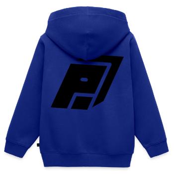 Abstract P letter - Kids Premium Organic Zip-up Hoodie - royal blue - Back - AI Model Kid Male (0cm)