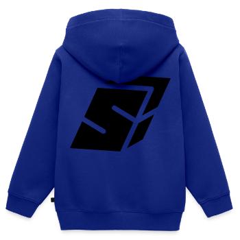 Abstract S-Brief - Kinder Premium Organic Zip Hoodie - Royalblau - Hinten - AI Model Kid Male (0cm)