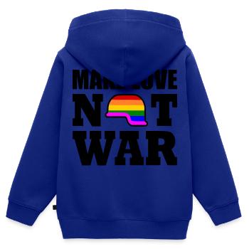Make love not war - Kinder Premium Organic Zip Hoodie - Royalblau - Hinten - AI Model Kid Male (0cm)