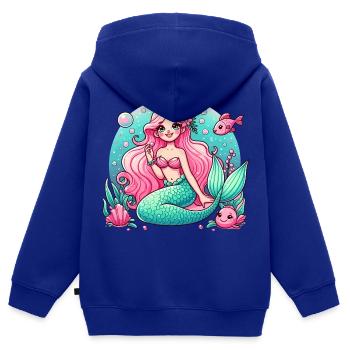 Fairytale Mermaid Cartoon Pastel T-Shirt - Kids Premium Organic Zip-up Hoodie - royal blue - Back - AI Model Kid Male (0cm)