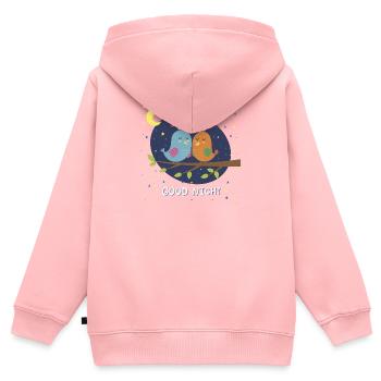 Gute Nacht / Vögel - Kinder Premium Organic Zip Hoodie - Rosa - Hinten - AI Model Kid Female (0cm)