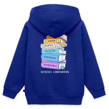 Lesen Bibliothek Leseratte - Kinder Premium Organic Zip Hoodie - Royalblau - Hinten - AI Model Kid Male (0cm)