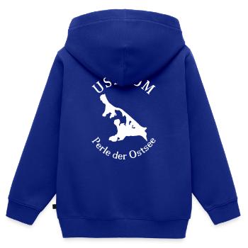 Usedom - Kinder Premium Organic Zip Hoodie - Royalblau - Hinten - AI Model Kid Male (0cm)